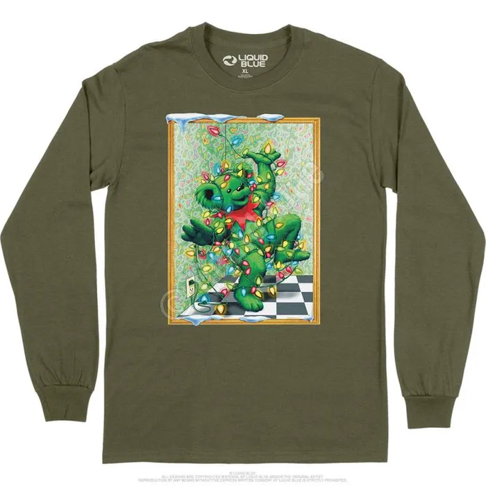 Liquid Blue Long Sleeve Men Tangled Bear Long Sleeve TShirt