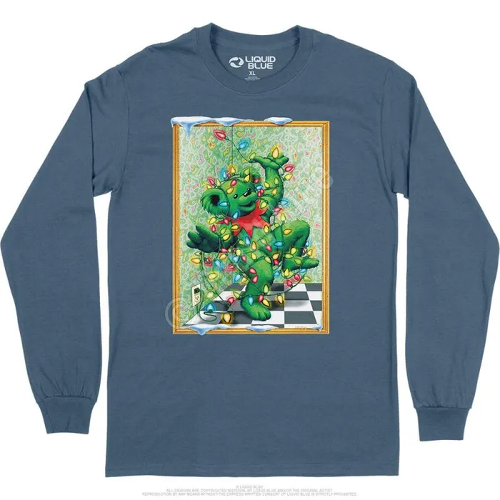 Liquid Blue Long Sleeve Men Tangled Bear Long Sleeve TShirt
