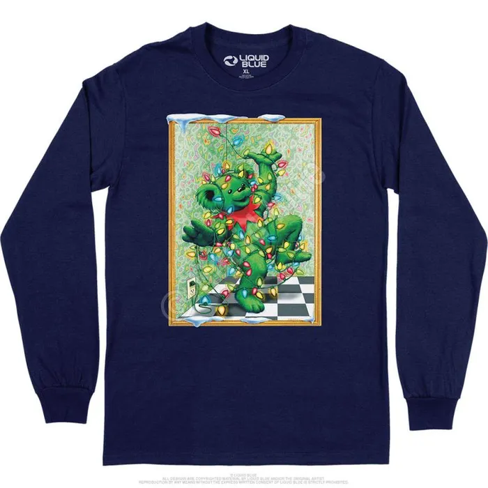 Liquid Blue Long Sleeve Men Tangled Bear Long Sleeve TShirt