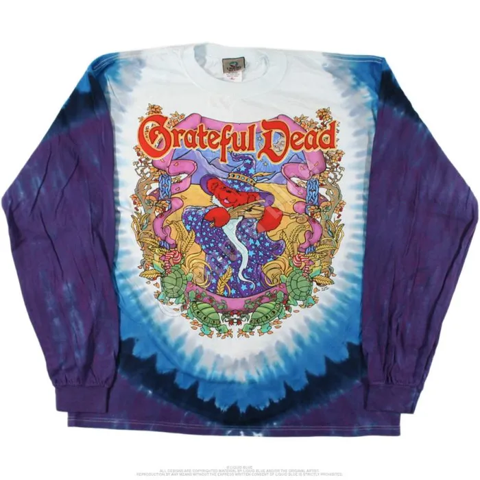 Liquid Blue Long Sleeve Men Terrapin Moon TieDye Long Sleeve TShirt