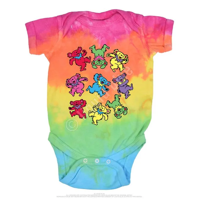 Liquid Blue Onesies Kids Spiral Bears TieDye Onesie