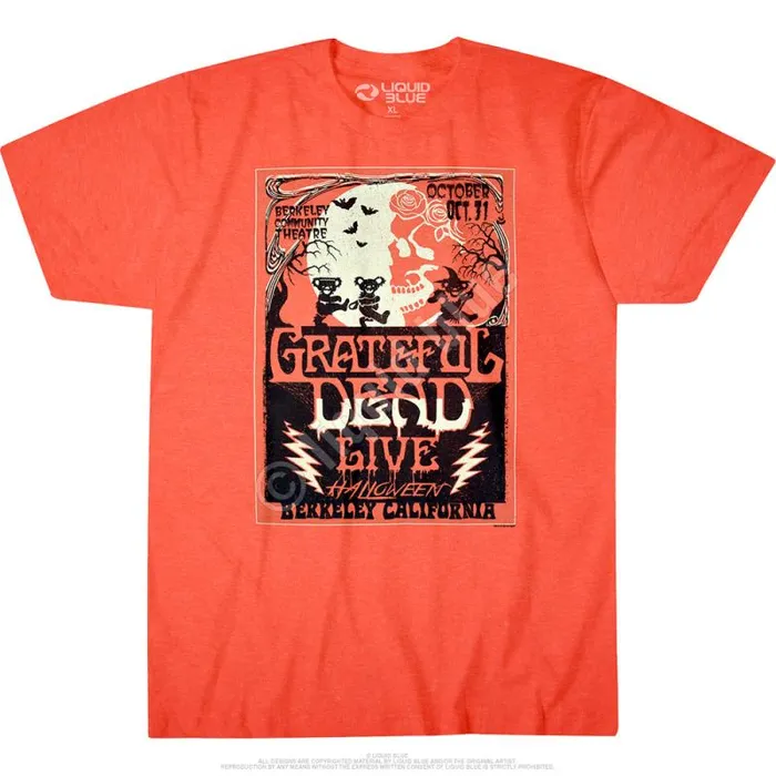 Liquid Blue PolyCotton TShirt Men Berkeley Moon Orange Poly Cotton TShirt