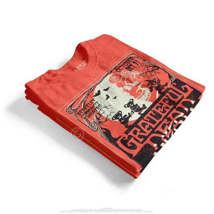 Liquid Blue PolyCotton TShirt Men Berkeley Moon Orange Poly Cotton TShirt