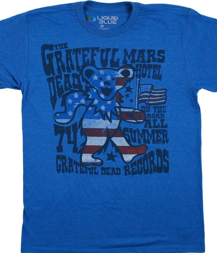 Liquid Blue PolyCotton TShirt Men Mars Hotel Blue Heather PolyCotton TShirt
