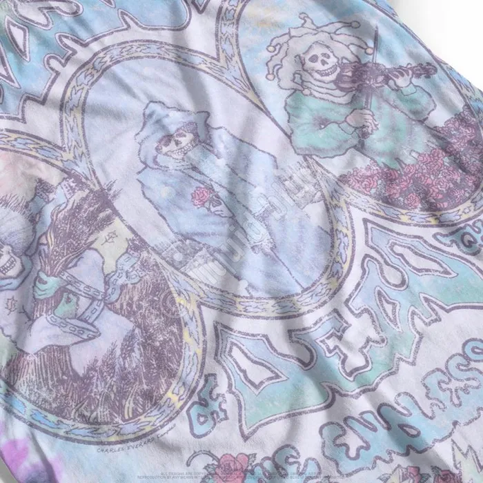 Liquid Blue PolyCotton TShirt Men Vintage Seasons Of The Dead PolyCotton TieDye TShirt