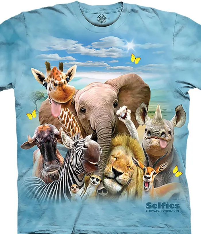 Liquid Blue TShirt Men African Selfie Classic Cotton TShirt