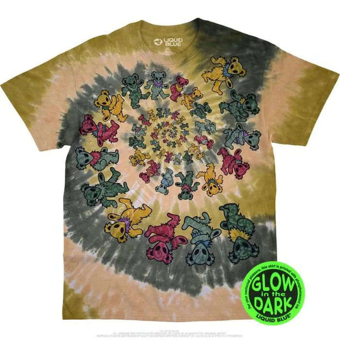 Liquid Blue TShirt Men Alien Spiral Bears TieDye TShirt