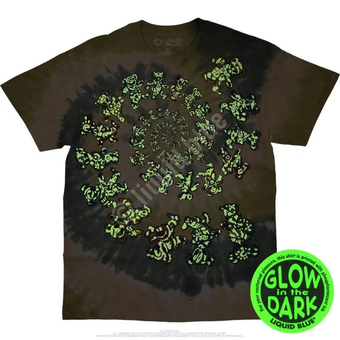 Liquid Blue TShirt Men Alien Spiral Bears TieDye TShirt