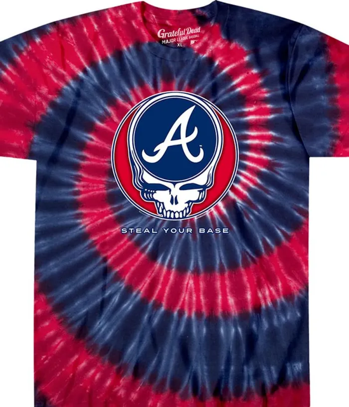 Liquid Blue TShirt Men Atlanta Braves Steal Your Base TieDye TShirt