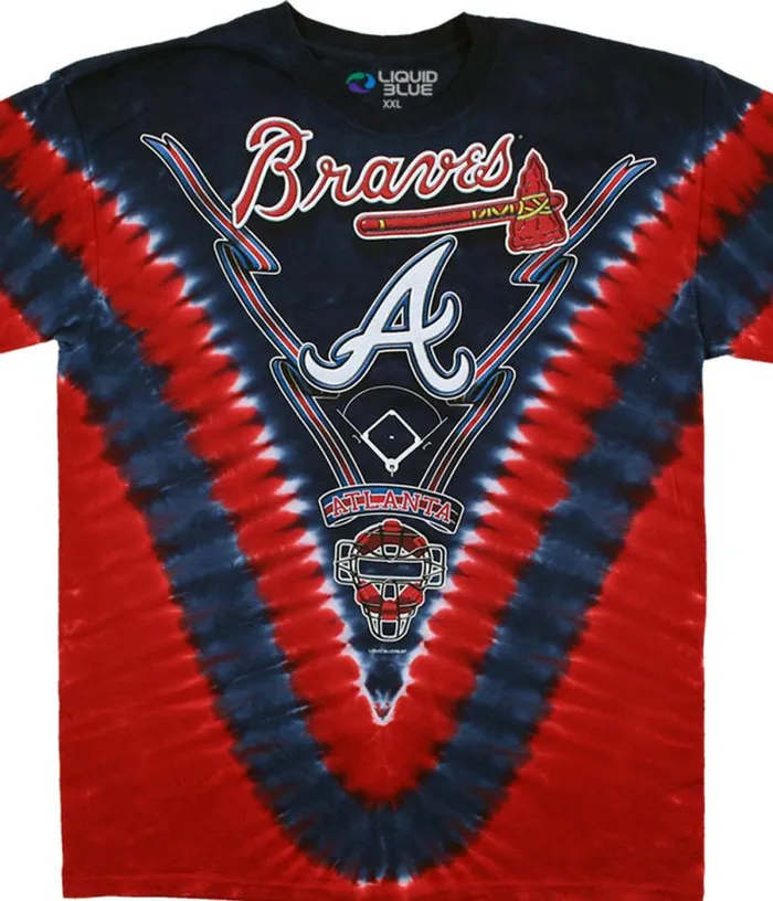 Liquid Blue TShirt Men Atlanta Braves V TieDye TShirt