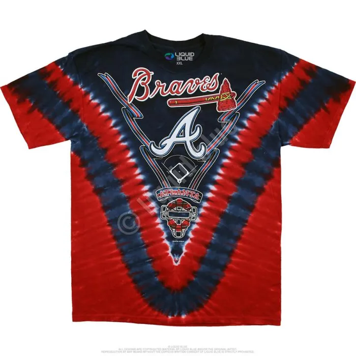 Liquid Blue TShirt Men Atlanta Braves V TieDye TShirt