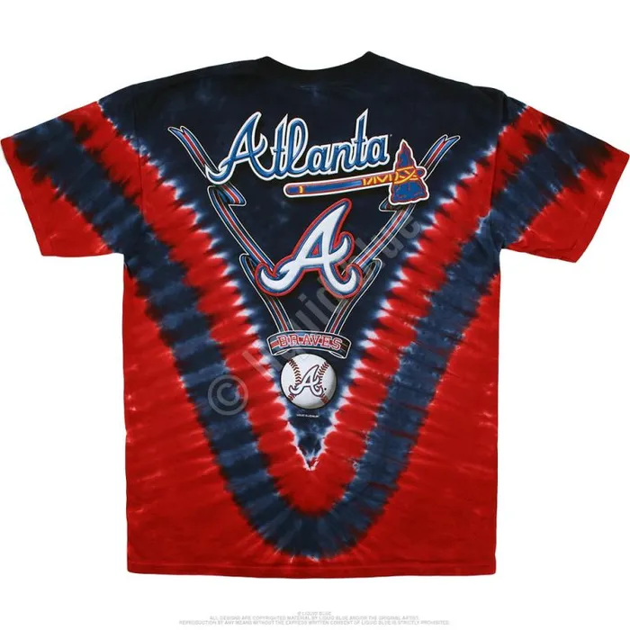 Liquid Blue TShirt Men Atlanta Braves V TieDye TShirt