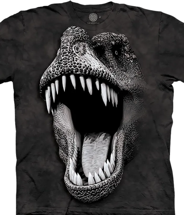 Liquid Blue TShirt Men Big Face Glow Rex Classic Cotton TShirt