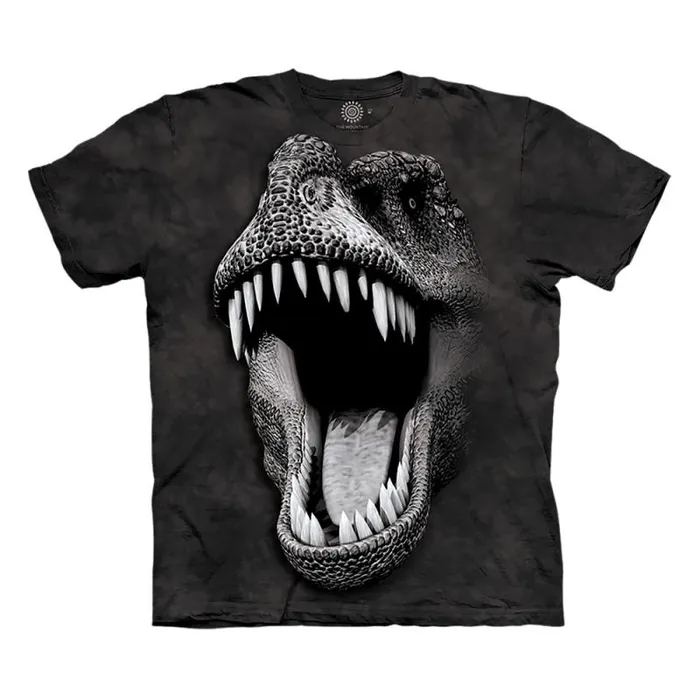 Liquid Blue TShirt Men Big Face Glow Rex Classic Cotton TShirt