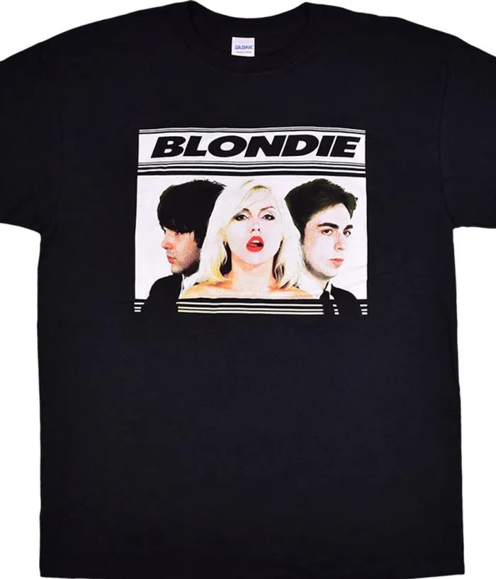 Liquid Blue TShirt Men Blondie Hot Lips Black TShirt