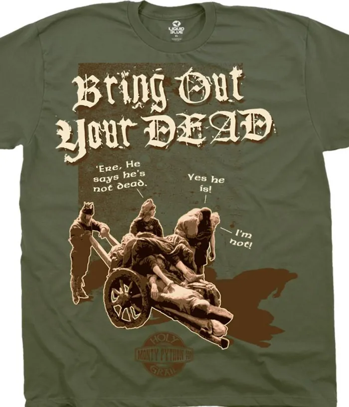 Liquid Blue TShirt Men Bring Out Your Dead Green TShirt