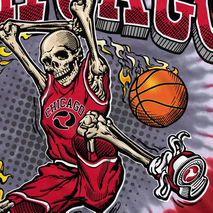 Liquid Blue TShirt Men Chicago Dunker Basketball Skeleton TieDye TShirt