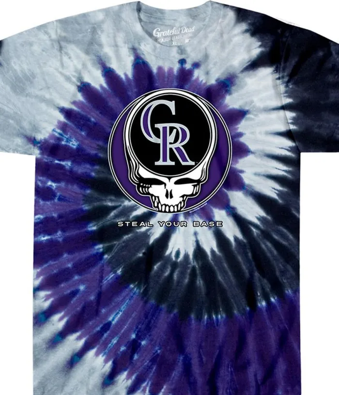 Liquid Blue TShirt Men Colorado Rockies Steal Your Base TieDye TShirt
