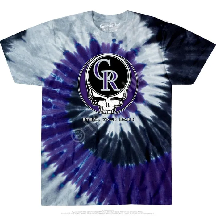 Liquid Blue TShirt Men Colorado Rockies Steal Your Base TieDye TShirt