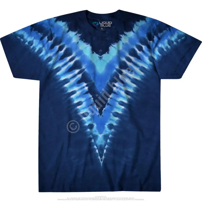 Liquid Blue TShirt Men Cool Blue V Unprinted TieDye TShirt
