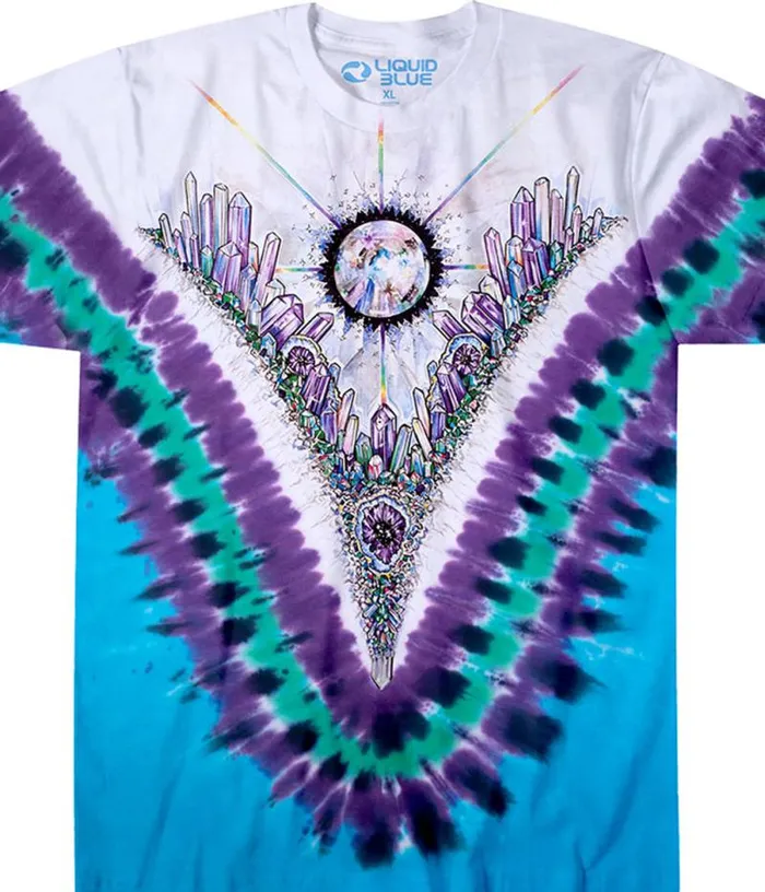 Liquid Blue TShirt Men Crystal Top TieDye TShirt