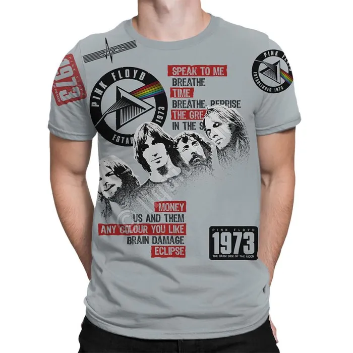 Liquid Blue TShirt Men Dark Side 1973 Grey TShirt