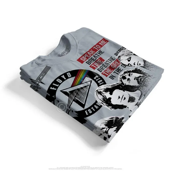 Liquid Blue TShirt Men Dark Side 1973 Grey TShirt