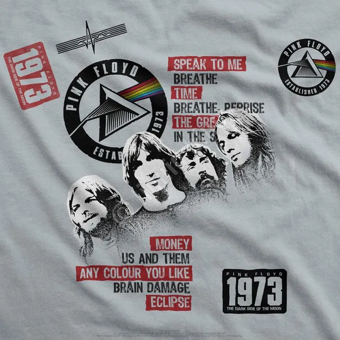 Liquid Blue TShirt Men Dark Side 1973 Grey TShirt