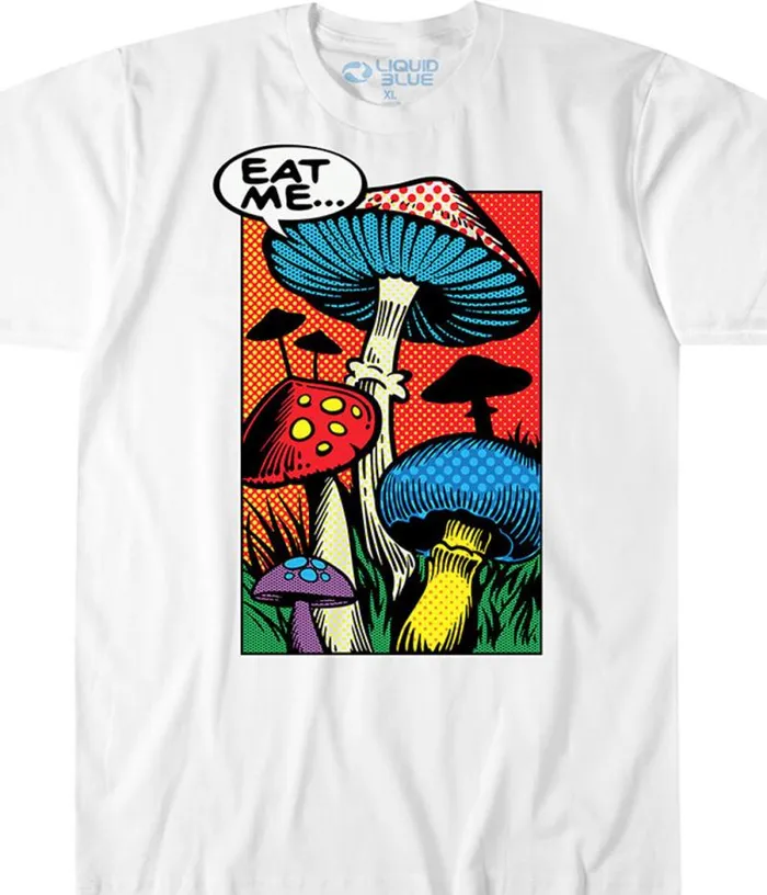 Liquid Blue TShirt Men Eat Me White TShirt