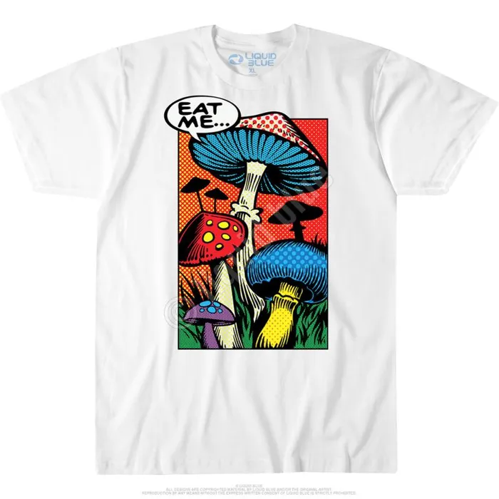 Liquid Blue TShirt Men Eat Me White TShirt