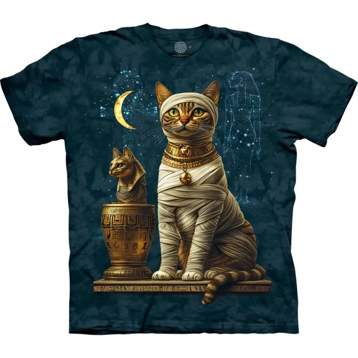 Liquid Blue TShirt Men Egyptian Cat Classic Cotton TShirt
