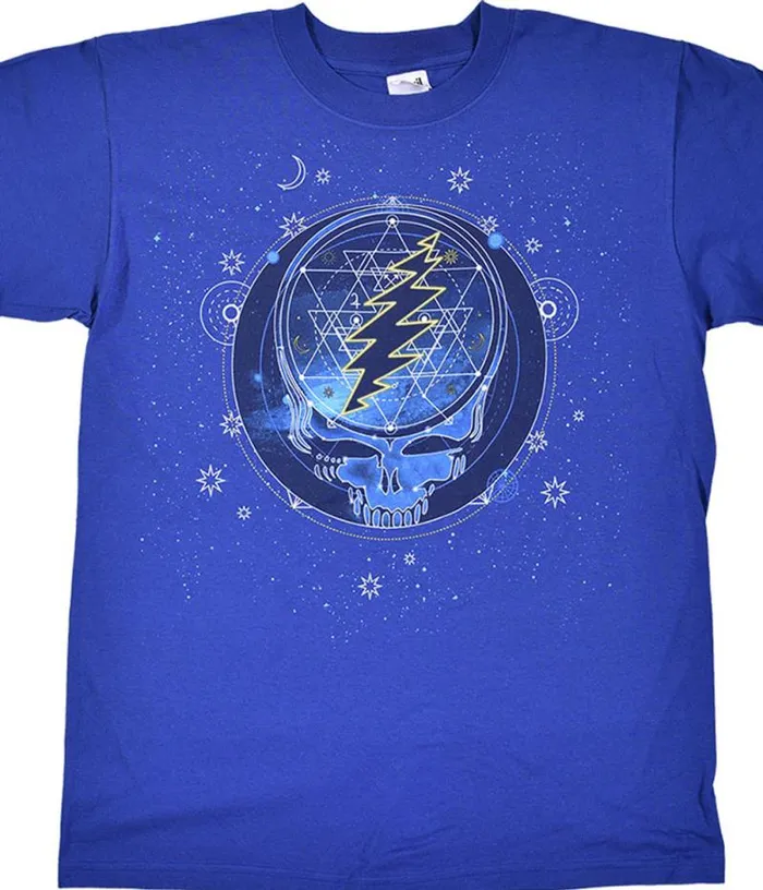 Liquid Blue TShirt Men GD Mystical Stealie Blue TShirt
