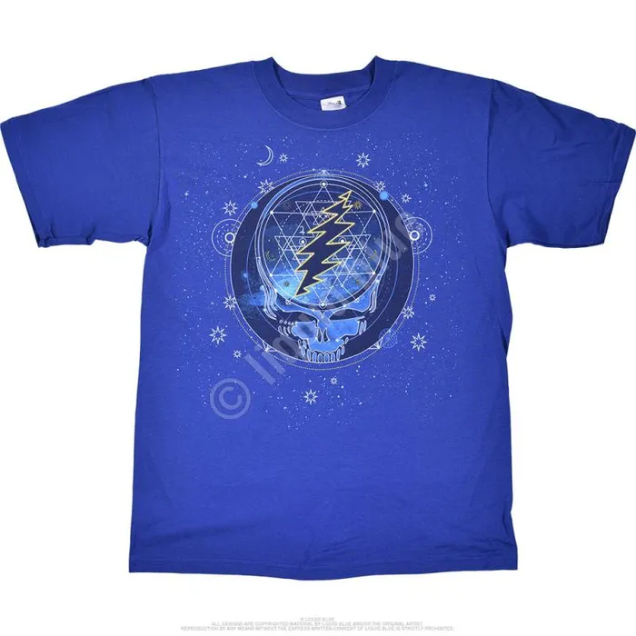 Liquid Blue TShirt Men GD Mystical Stealie Blue TShirt