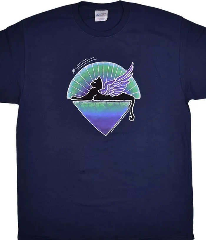 Liquid Blue TShirt Men GD Star Cat Navy TShirt