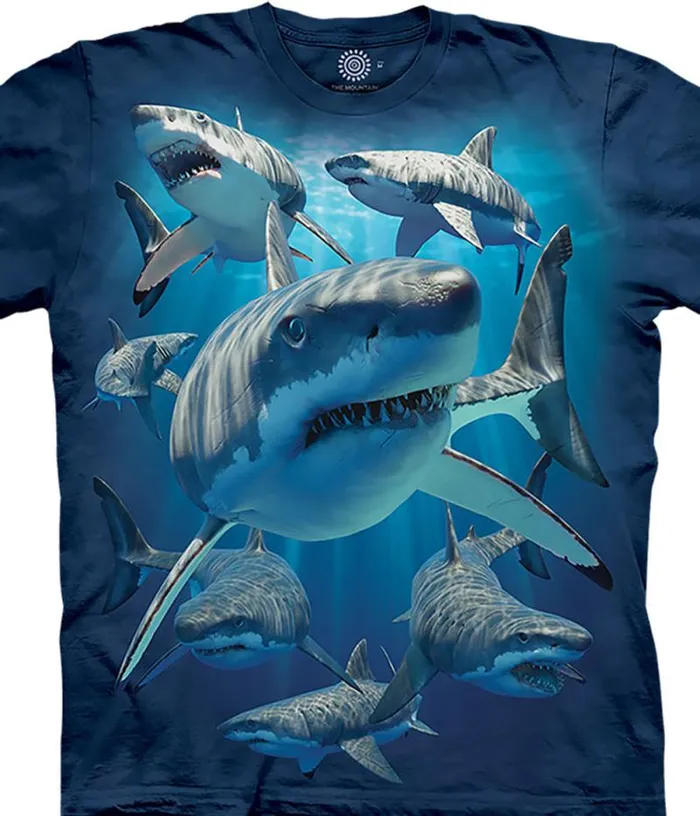 Liquid Blue TShirt Men Great Whites Classic Cotton TShirt