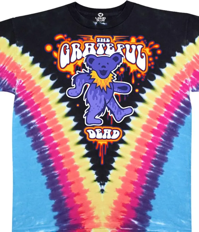 Liquid Blue TShirt Men Liquid Bear V TieDye TShirt