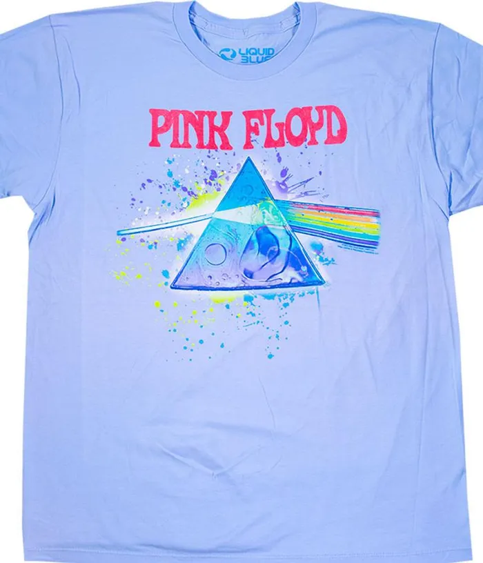 Liquid Blue TShirt Men PF Oil Paint Light Blue Athletic TShirt