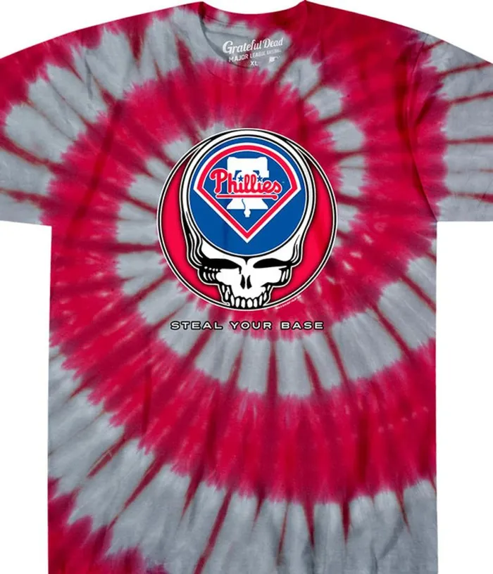 Liquid Blue TShirt Men Philadelphia Phillies Steal Your Base TieDye TShirt