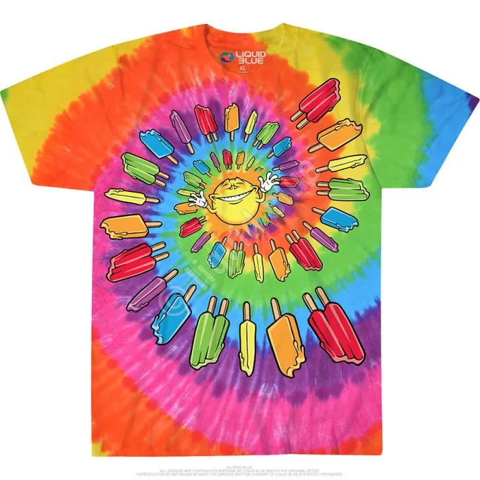 Liquid Blue TShirt Men Popsicle Spiral TieDye TShirt