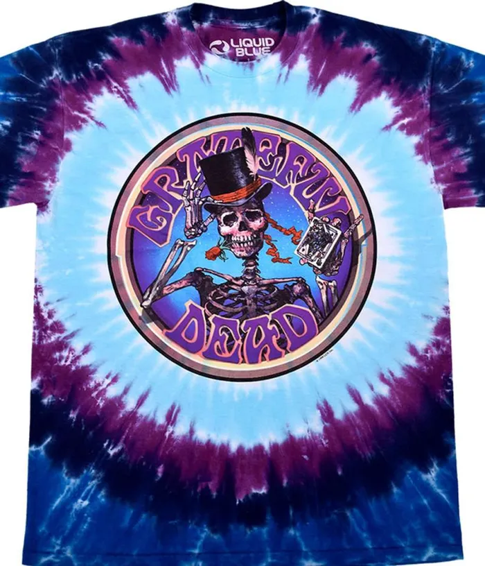 Liquid Blue TShirt Men Queen Of Spades TieDye TShirt