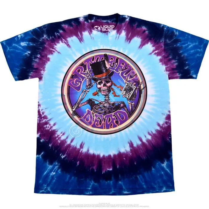 Liquid Blue TShirt Men Queen Of Spades TieDye TShirt