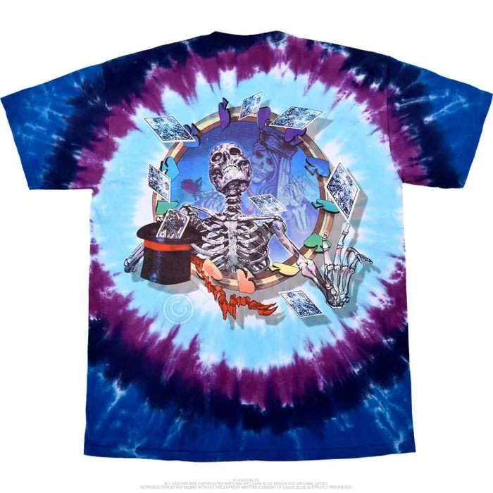 Liquid Blue TShirt Men Queen Of Spades TieDye TShirt