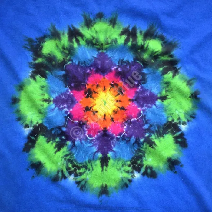 Liquid Blue TShirt Men Rainbow Mandala Unprinted TieDye TShirt