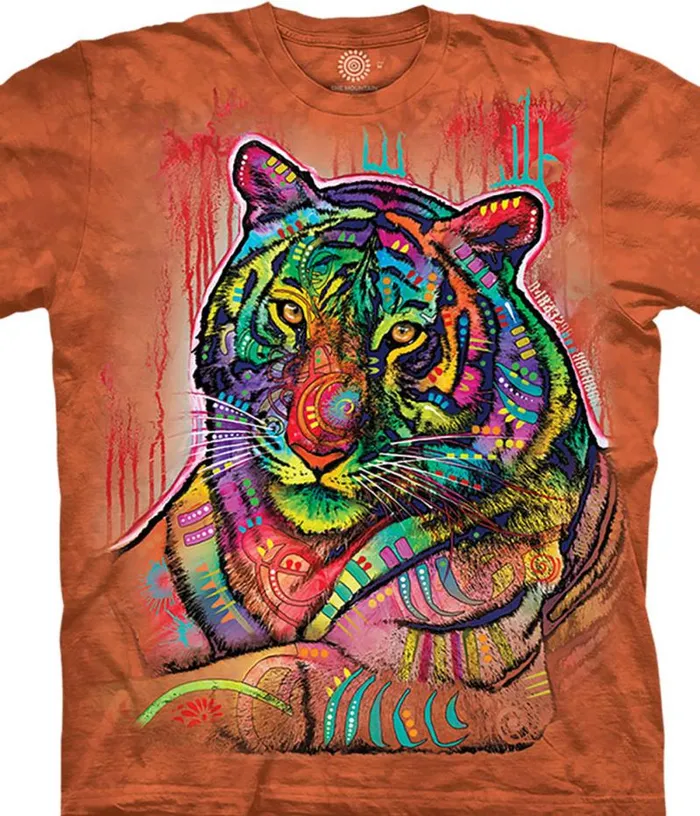 Liquid Blue TShirt Men Russo Tiger Classic Cotton TShirt