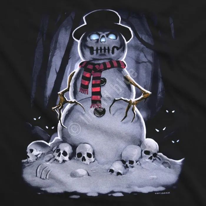 Liquid Blue TShirt Men Snowman Black TShirt