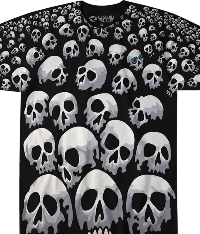 Liquid Blue TShirt Men Son Of Skulls Black TShirt
