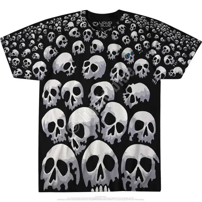 Liquid Blue TShirt Men Son Of Skulls Black TShirt