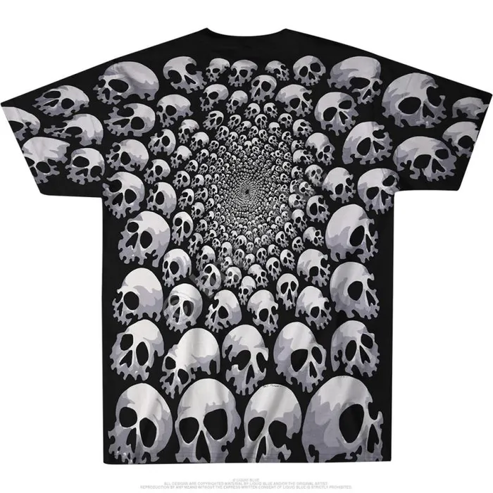 Liquid Blue TShirt Men Son Of Skulls Black TShirt