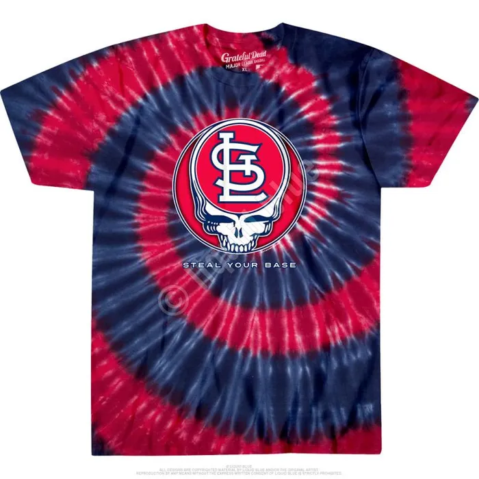 Liquid Blue TShirt Men St Louis Cardinals Steal Your Base TieDye TShirt