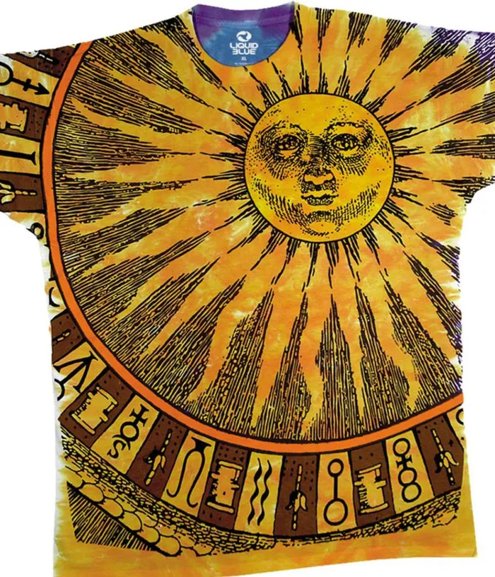 Liquid Blue TShirt Men Sun Moon TieDye TShirt